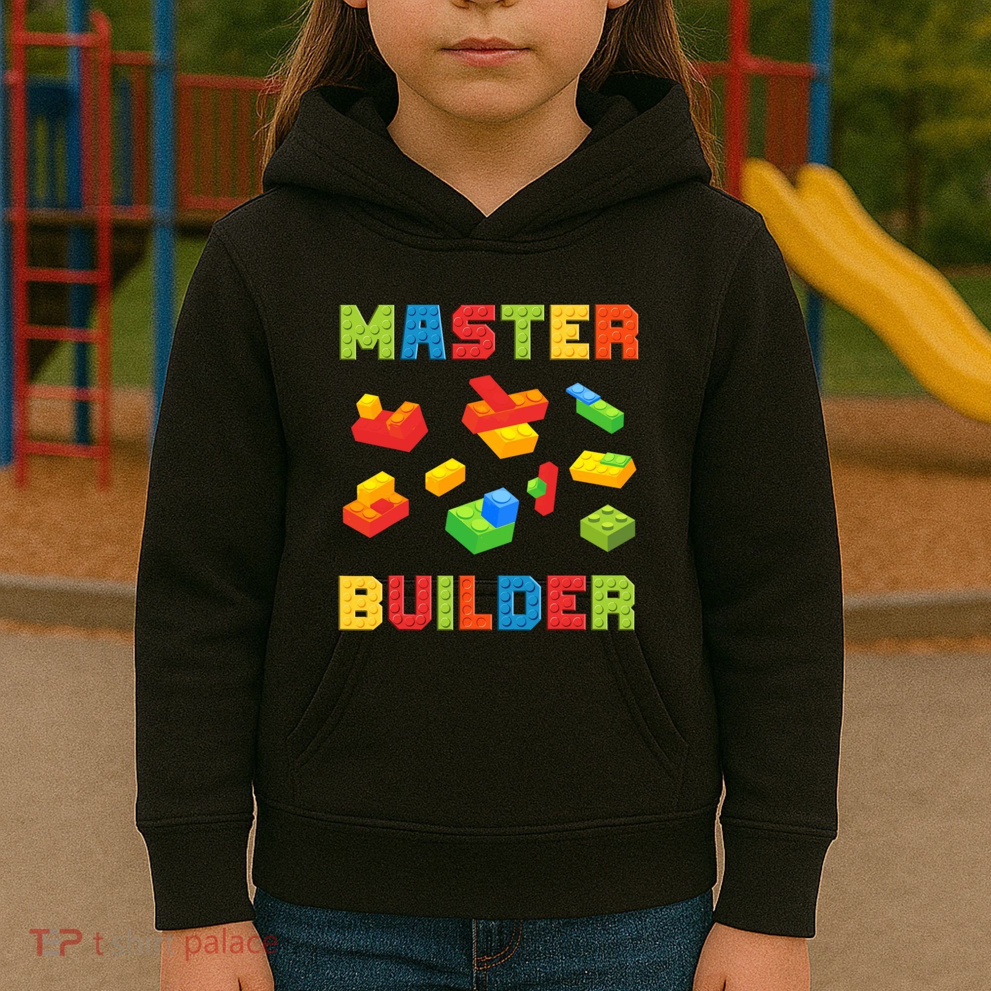 Master Builder Building Blocks Lover Brick Builder Kids Hoodie