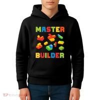 Master Builder Building Blocks Lover Brick Builder Kids Hoodie thumb 4