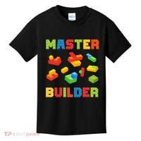 Master Builder Building Blocks Lover Brick Builder Kids T-Shirt thumb 0