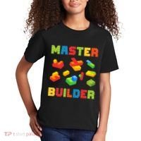 Master Builder Building Blocks Lover Brick Builder Kids T-Shirt thumb 2