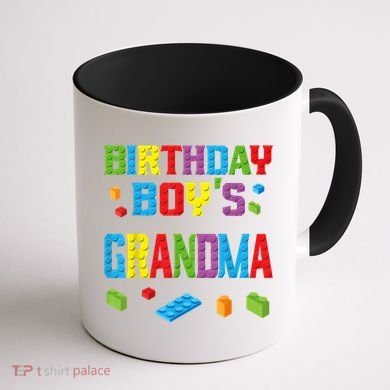 Master Builder Birthday Boy's Grandma Building Bricks Blocks Coffee Mug back