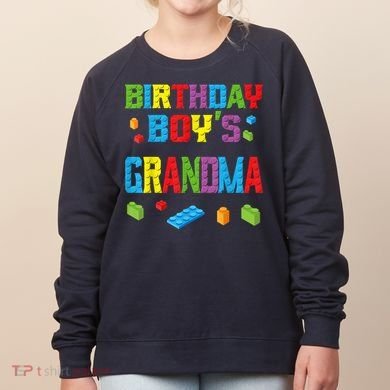 Master Builder Birthday Boy's Grandma Building Bricks Blocks Women's Sweatshirt