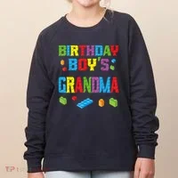 Master Builder Birthday Boy's Grandma Building Bricks Blocks Women's Sweatshirt thumb 0