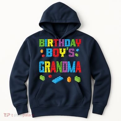 Master Builder Birthday Boy's Grandma Building Bricks Blocks Hoodie