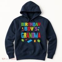 Master Builder Birthday Boy's Grandma Building Bricks Blocks Hoodie thumb 0
