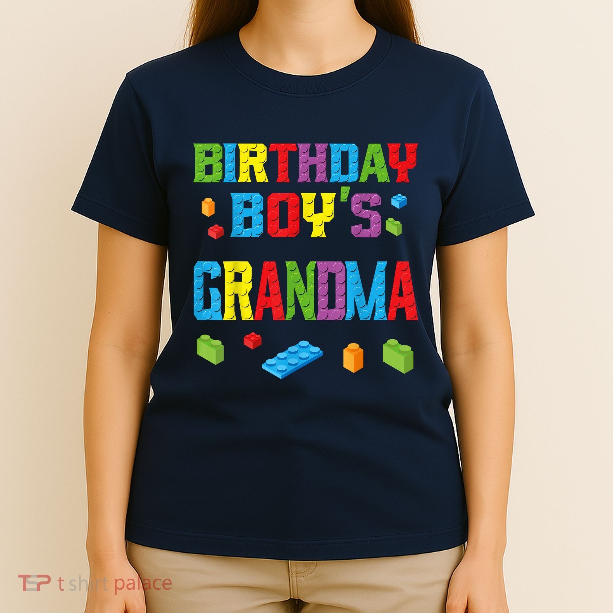 Master Builder Birthday Boy's Grandma Building Bricks Blocks T-Shirt