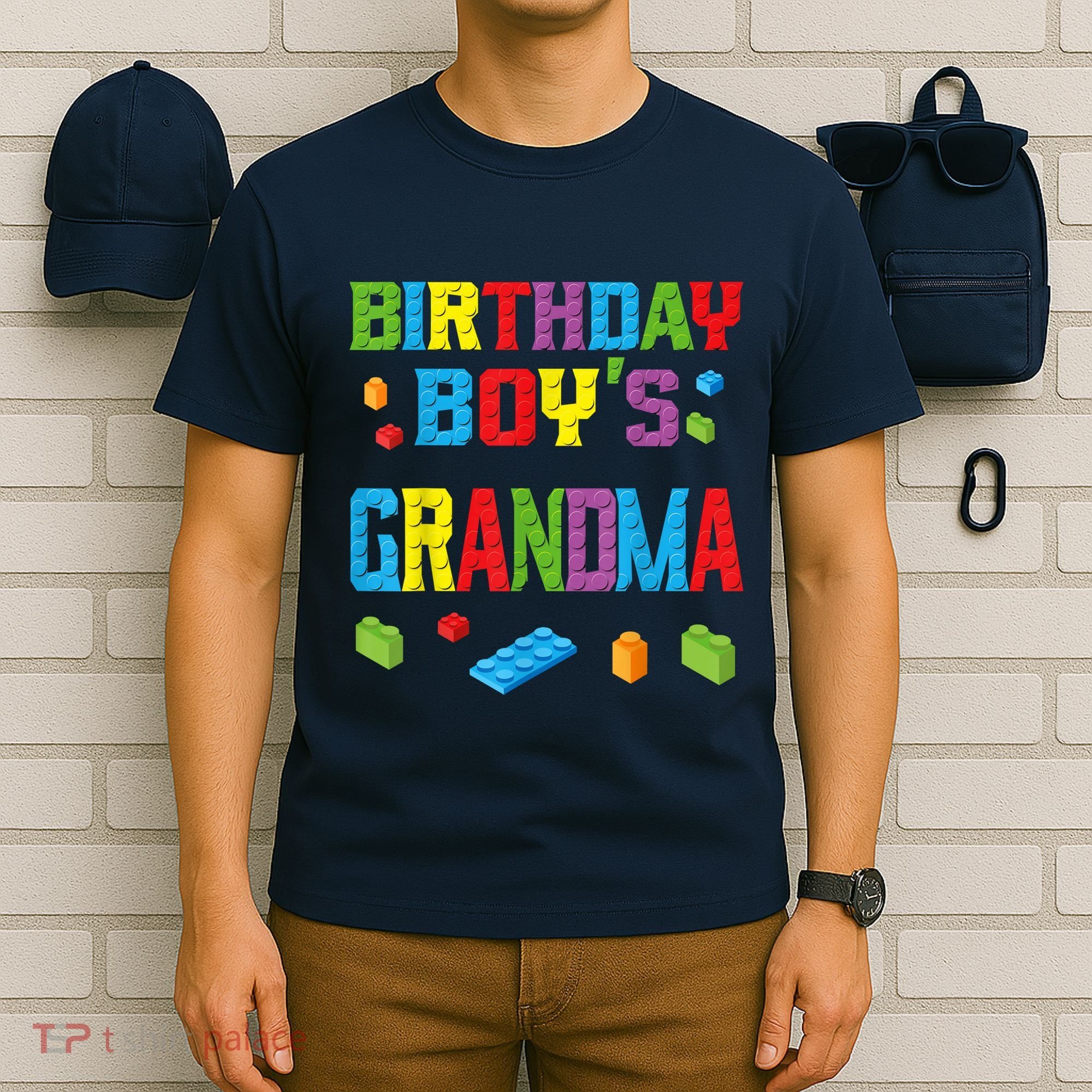 Master Builder Birthday Boy's Grandma Building Bricks Blocks T-Shirt