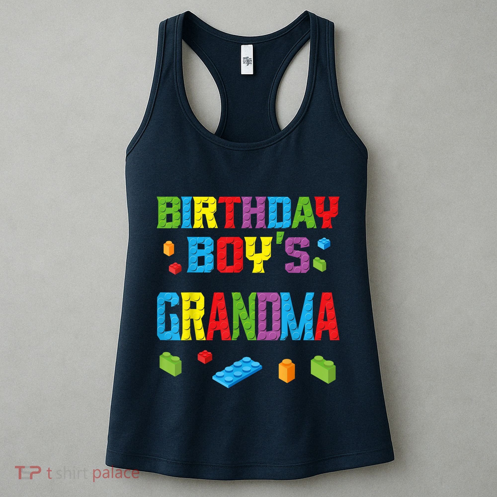Master Builder Birthday Boy's Grandma Building Bricks Blocks Women's Tank Top