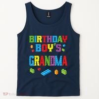 Master Builder Birthday Boy's Grandma Building Bricks Blocks Tank Top thumb 2