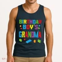 Master Builder Birthday Boy's Grandma Building Bricks Blocks Tank Top thumb 3