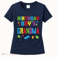 Master Builder Birthday Boy's Grandma Building Bricks Blocks Women's T-Shirt thumb 0