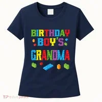 Master Builder Birthday Boy's Grandma Building Bricks Blocks Women's T-Shirt thumb 0
