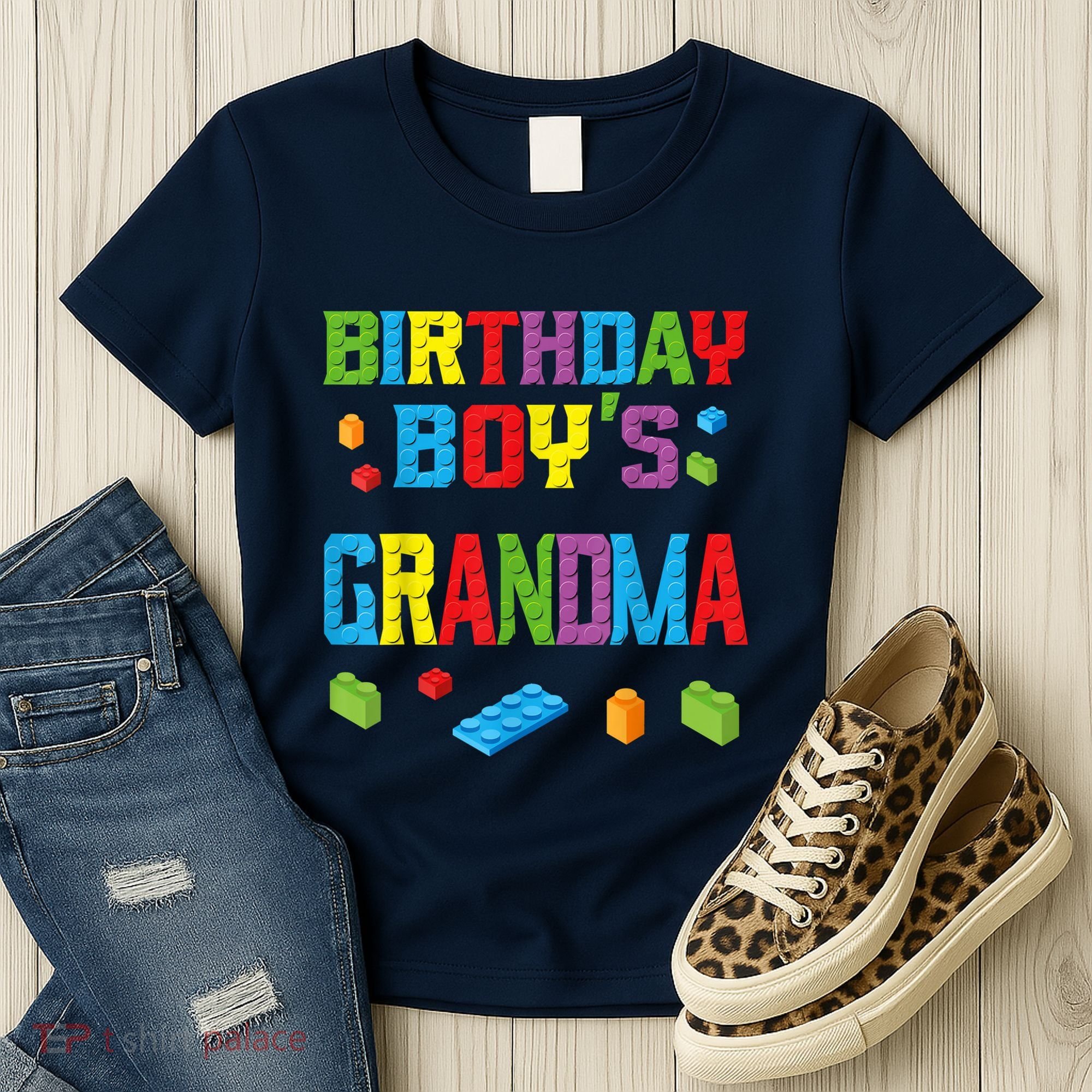 Master Builder Birthday Boy's Grandma Building Bricks Blocks Women's T-Shirt