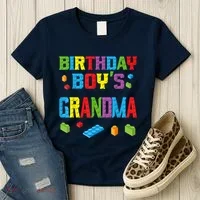 Master Builder Birthday Boy's Grandma Building Bricks Blocks Women's T-Shirt thumb 3