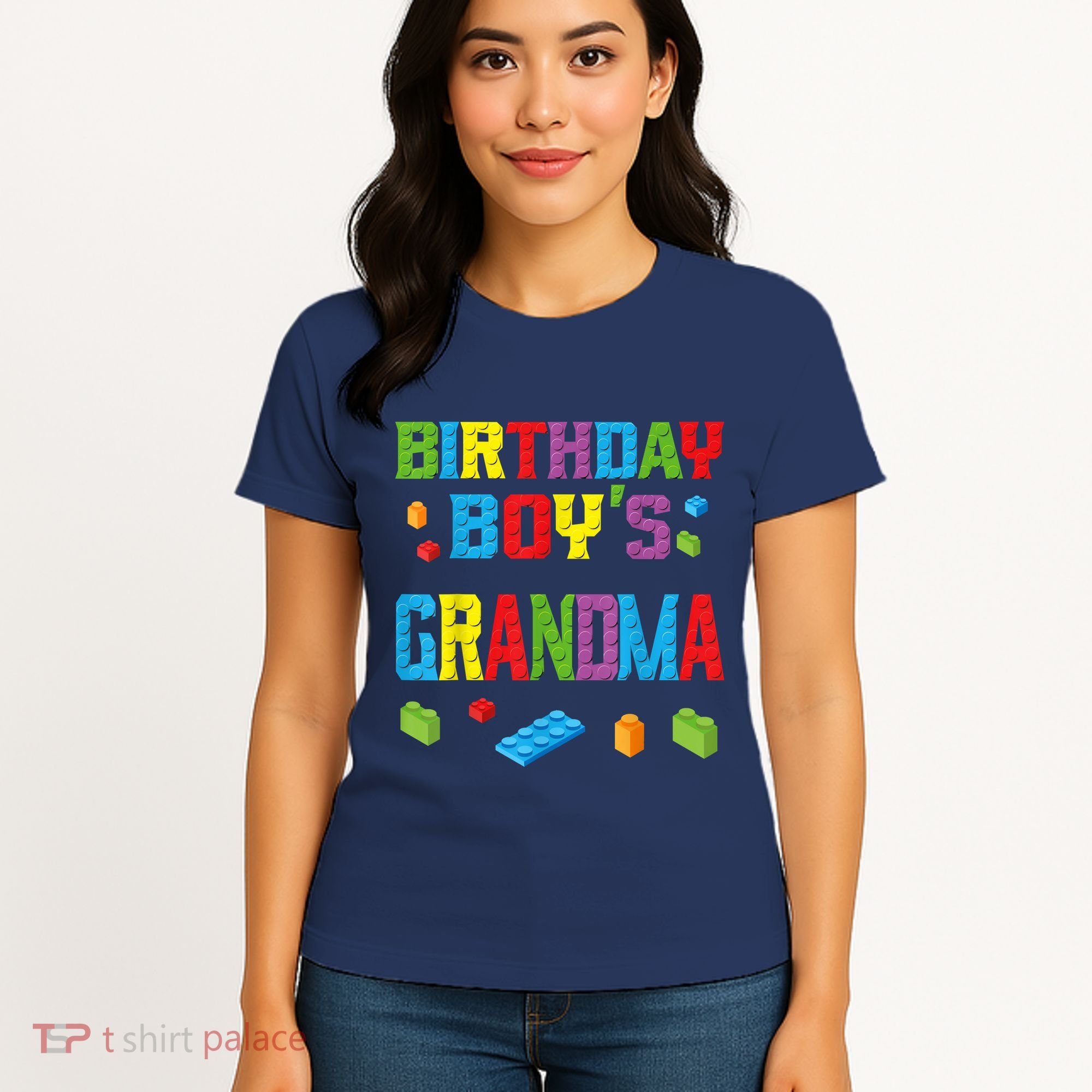 Master Builder Birthday Boy's Grandma Building Bricks Blocks Women's T-Shirt