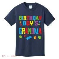 Master Builder Birthday Boy's Grandma Building Bricks Blocks Kids T-Shirt thumb 0