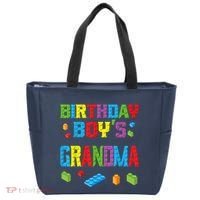 Master Builder Birthday Boy's Grandma Building Bricks Blocks Tote Bag thumb 0