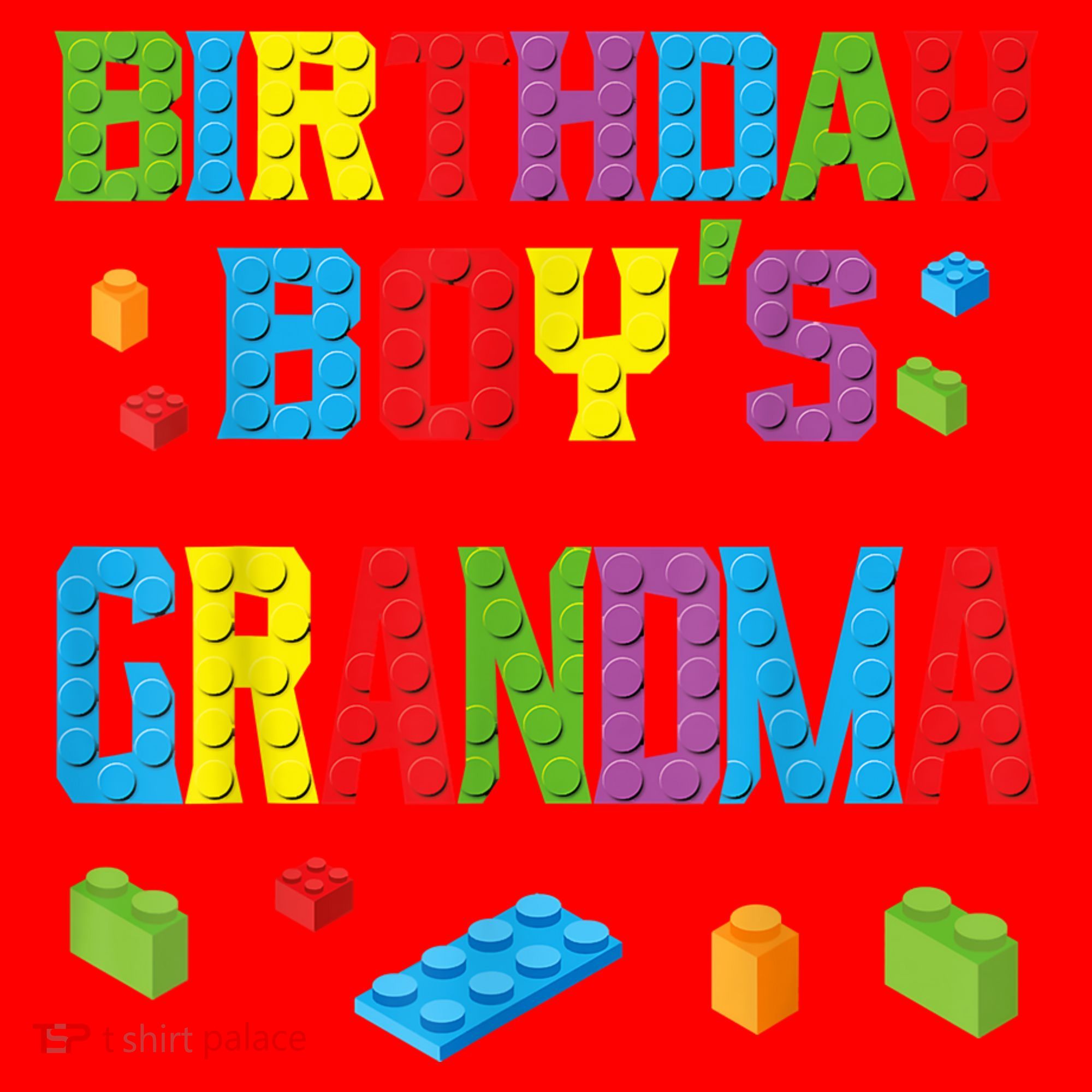Master Builder Birthday Boy's Grandma Building Bricks Blocks Santa Hat