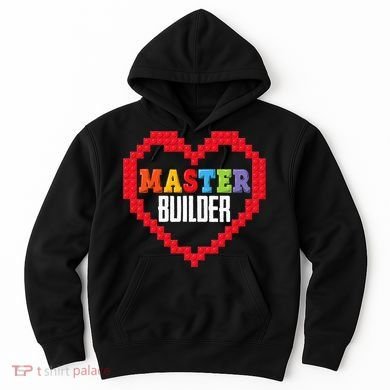 Master Builder Block Brick Building Heart Valentines Day Hoodie