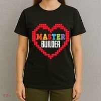 Master Builder Block Brick Building Heart Valentines Day T-Shirt thumb 4