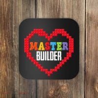 Master Builder Block Brick Building Heart Valentines Day Coaster thumb 0