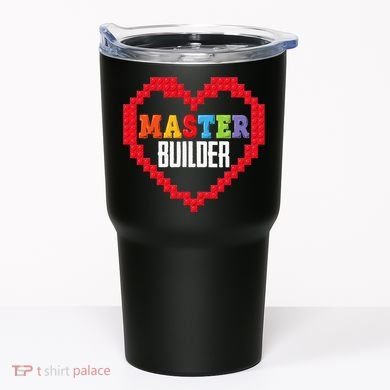 Master Builder Block Brick Building Heart Valentines Day Tumbler