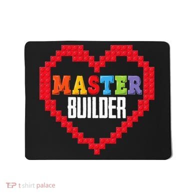 Master Builder Block Brick Building Heart Valentines Day Mousepad