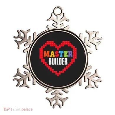 Master Builder Block Brick Building Heart Valentines Day Ornament