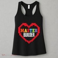 Master Builder Block Brick Building Heart Valentines Day Women's Tank Top thumb 3