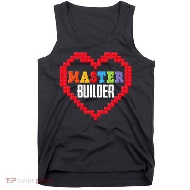 Master Builder Block Brick Building Heart Valentines Day Tank Top