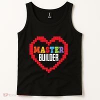 Master Builder Block Brick Building Heart Valentines Day Tank Top thumb 2