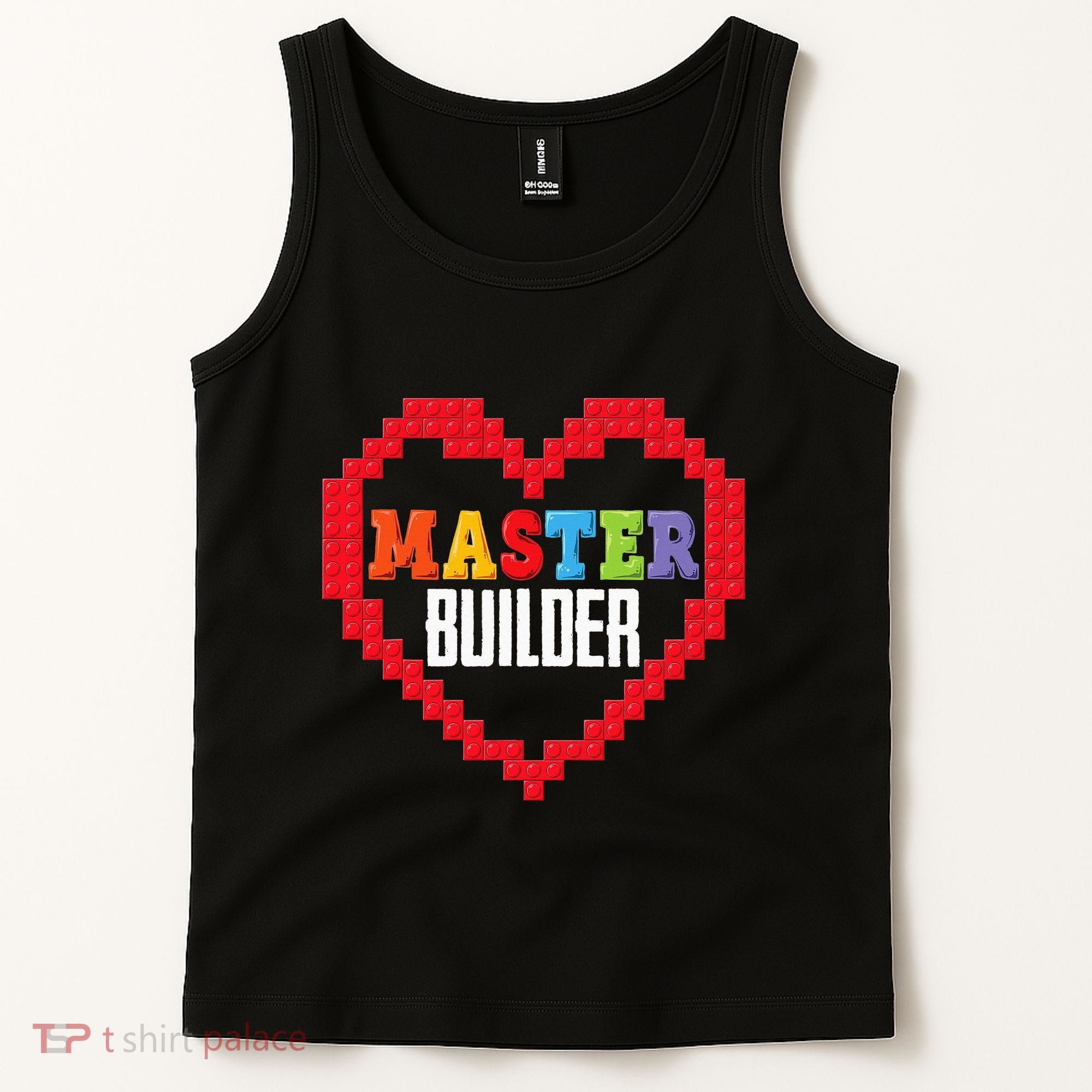 Master Builder Block Brick Building Heart Valentines Day Tank Top