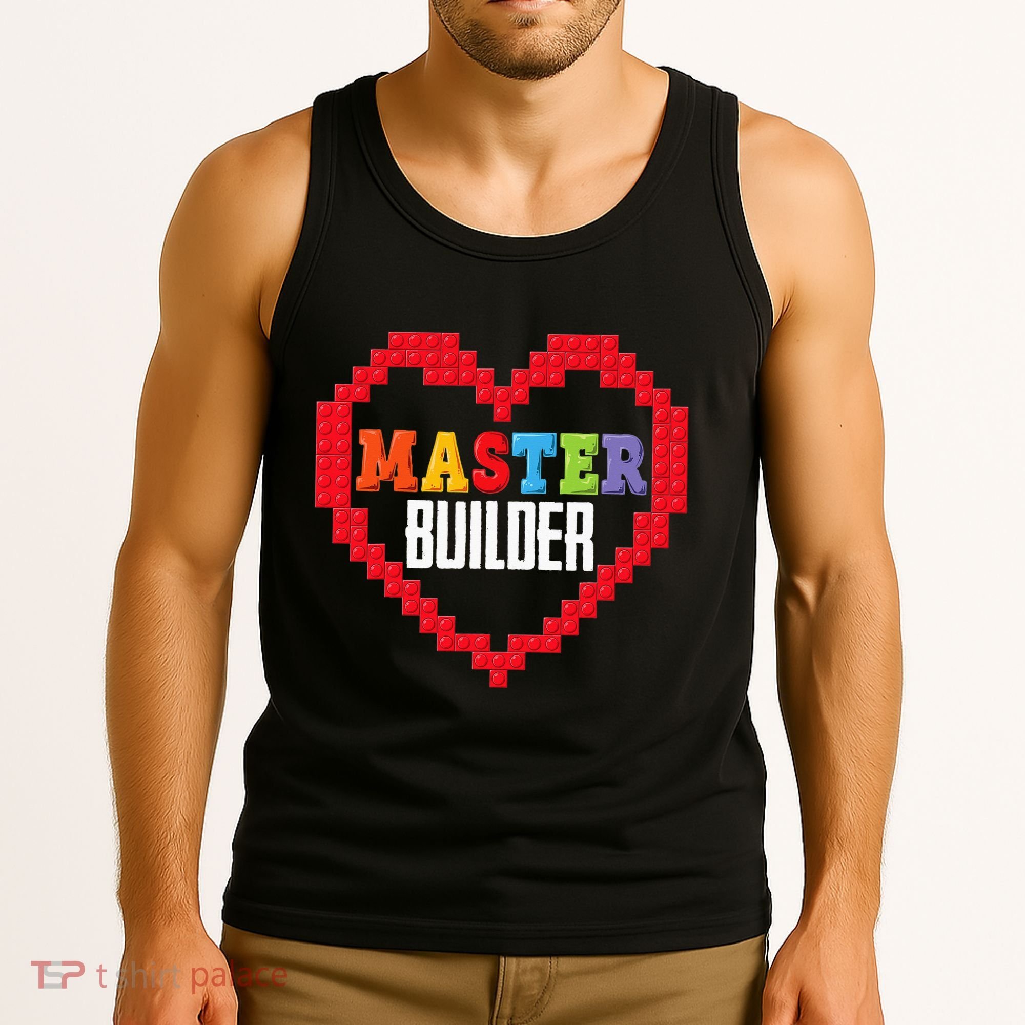 Master Builder Block Brick Building Heart Valentines Day Tank Top