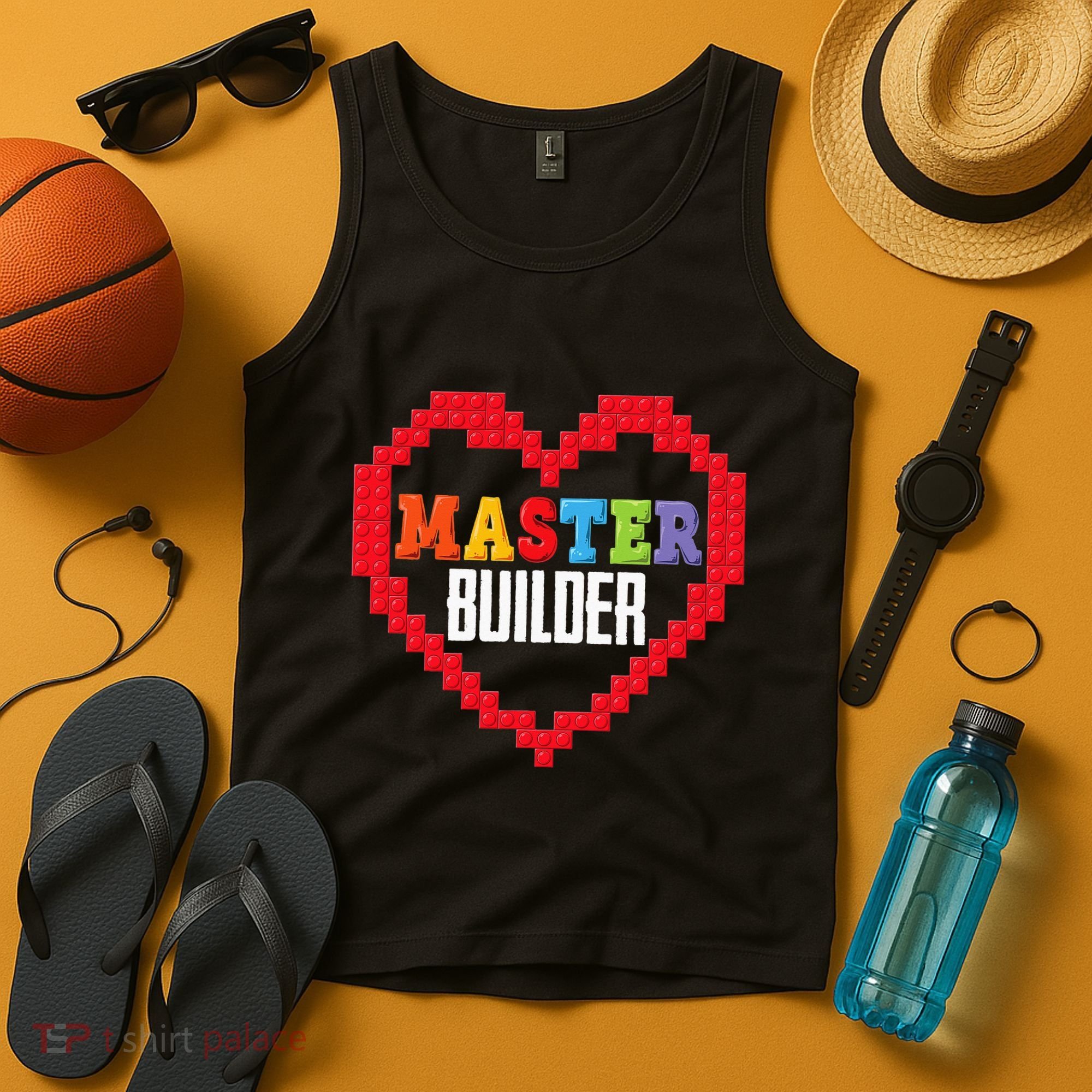 Master Builder Block Brick Building Heart Valentines Day Tank Top