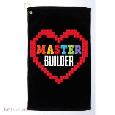 Master Builder Block Brick Building Heart Valentines Day Golf Towel