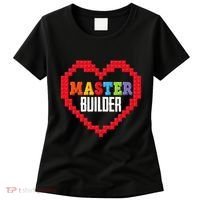 Master Builder Block Brick Building Heart Valentines Day Women's T-Shirt thumb 0