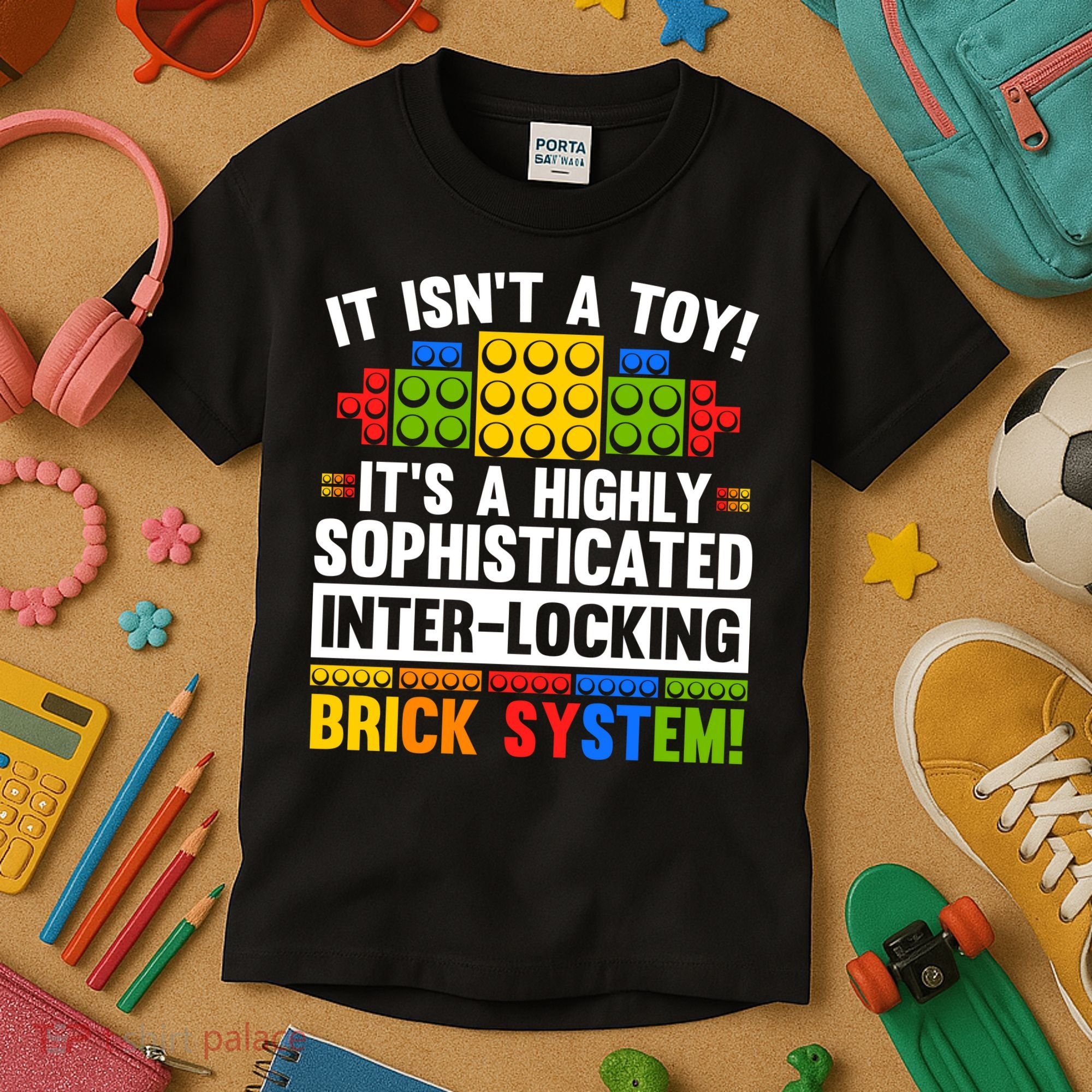 Master Builder Bricks Blocks Play Toys Kids T-Shirt