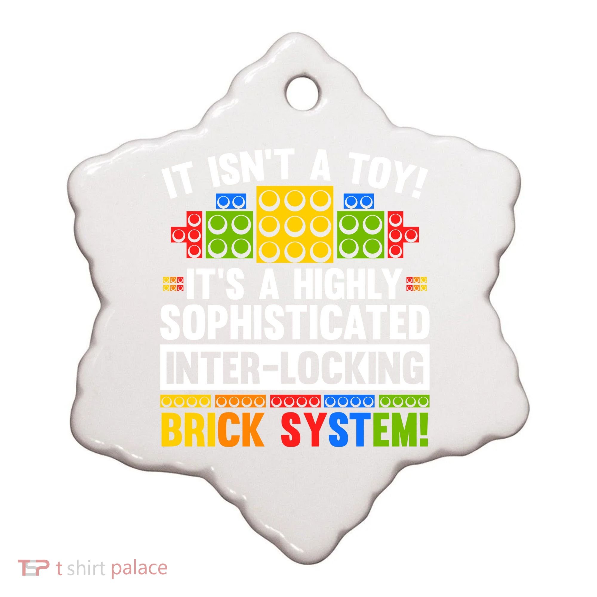Master Builder Bricks Blocks Play Toys Ceramic Ornament