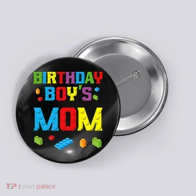 Master Builder Birthday Mom Building Bricks Blocks Button
