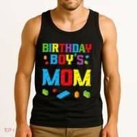 Master Builder Birthday Mom Building Bricks Blocks Tank Top thumb 3