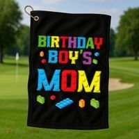 Master Builder Birthday Mom Building Bricks Blocks Golf Towel thumb 1