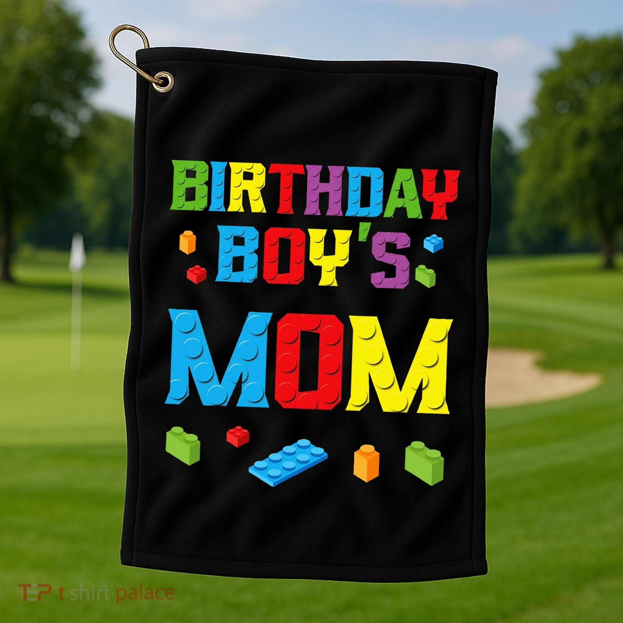 Master Builder Birthday Mom Building Bricks Blocks Golf Towel