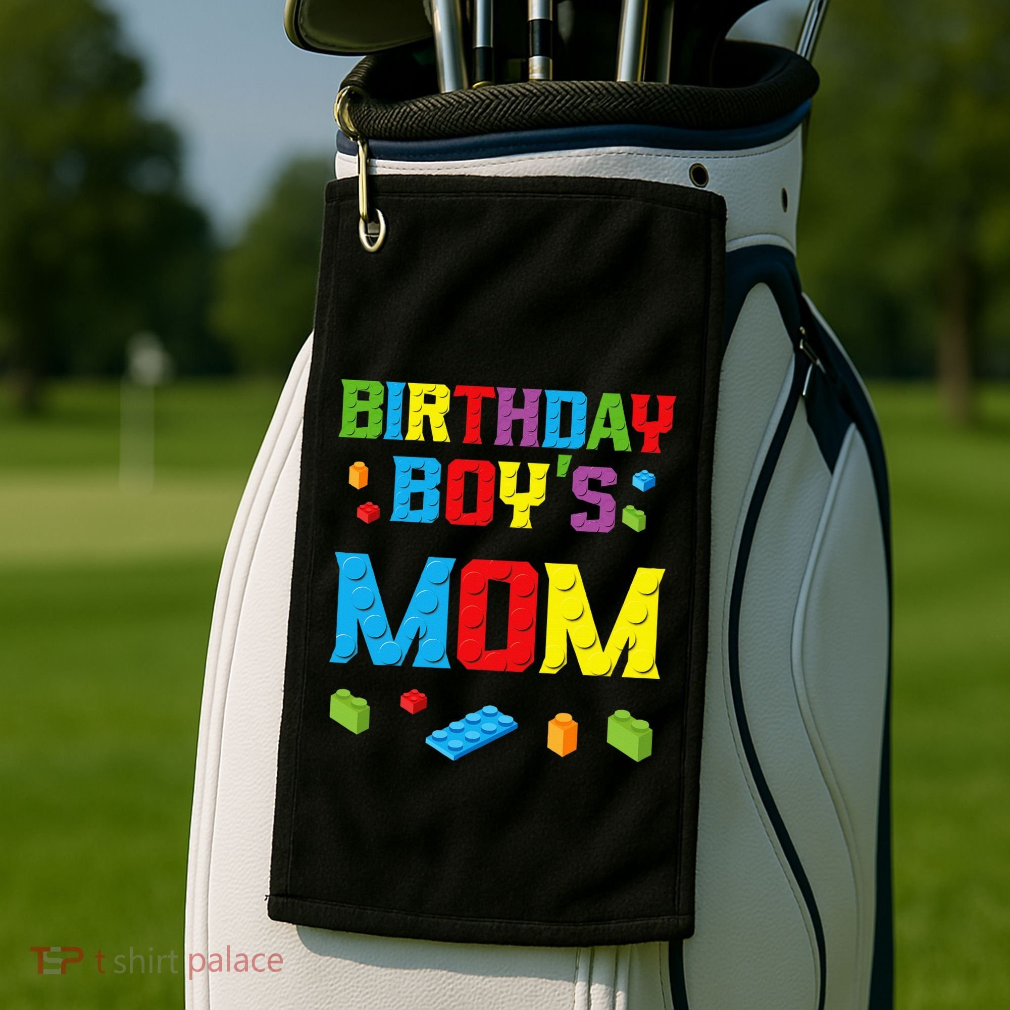 Master Builder Birthday Mom Building Bricks Blocks Golf Towel