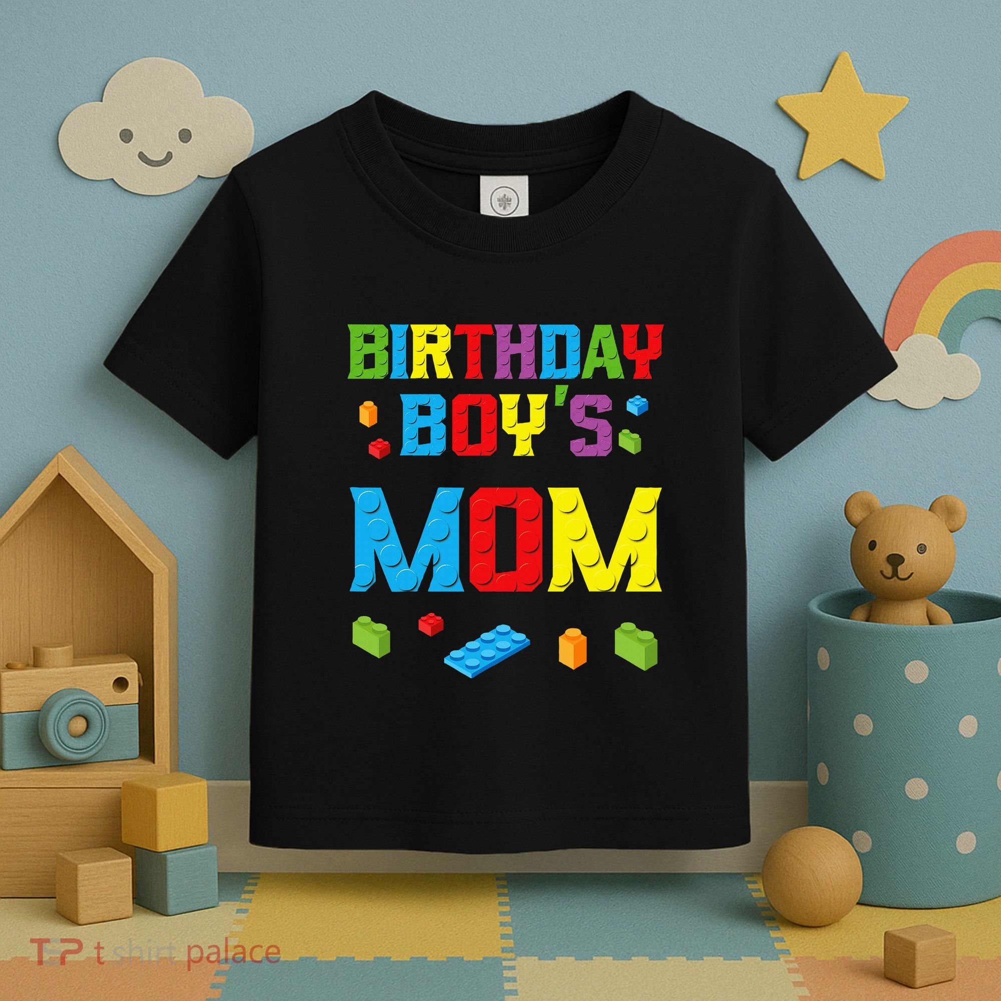 Master Builder Birthday Mom Building Bricks Blocks Toddler T-Shirt