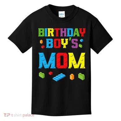 Master Builder Birthday Mom Building Bricks Blocks Kids T-Shirt