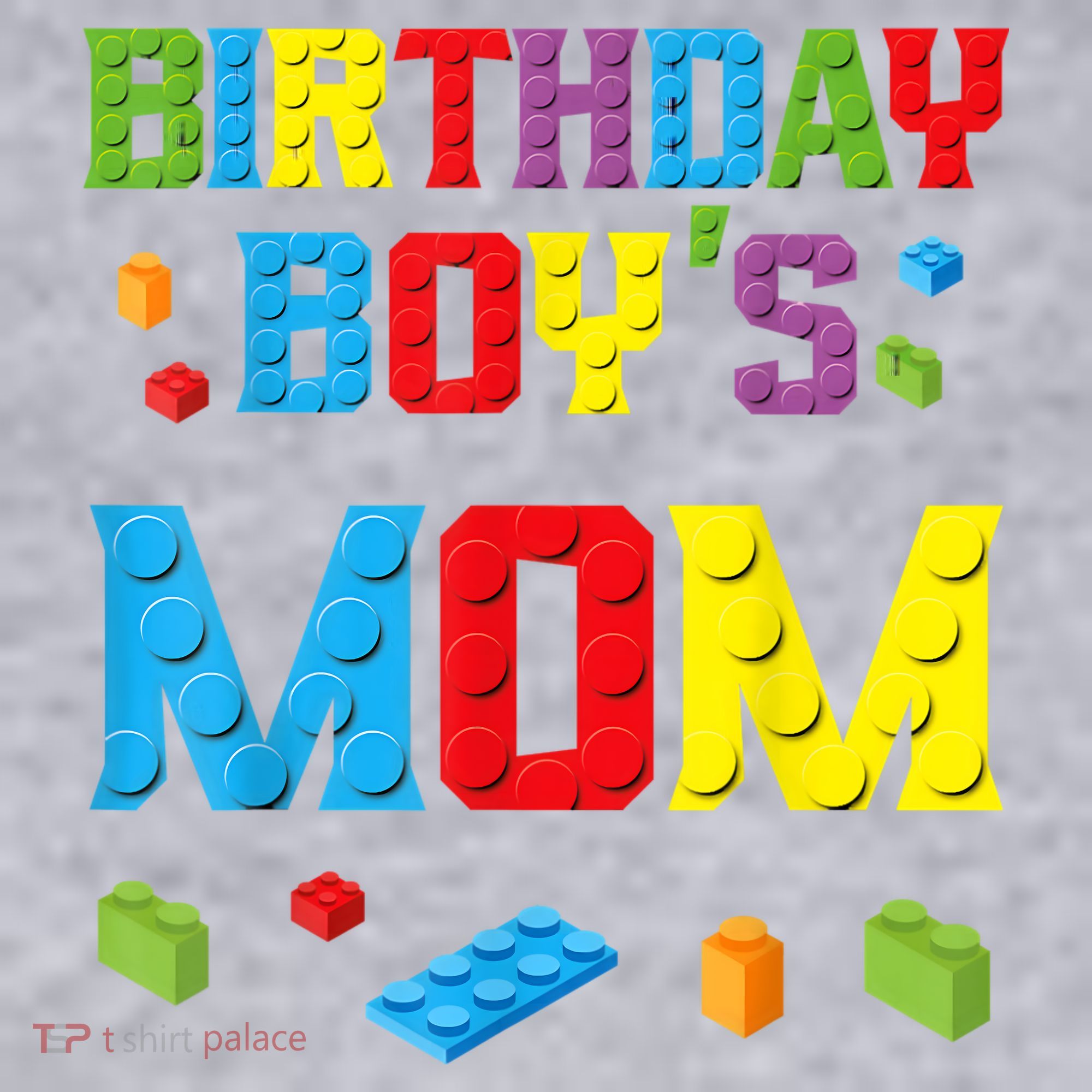 Master Builder Birthday Boy's Mom Building Bricks Blocks Women's Racerback Cropped Tank