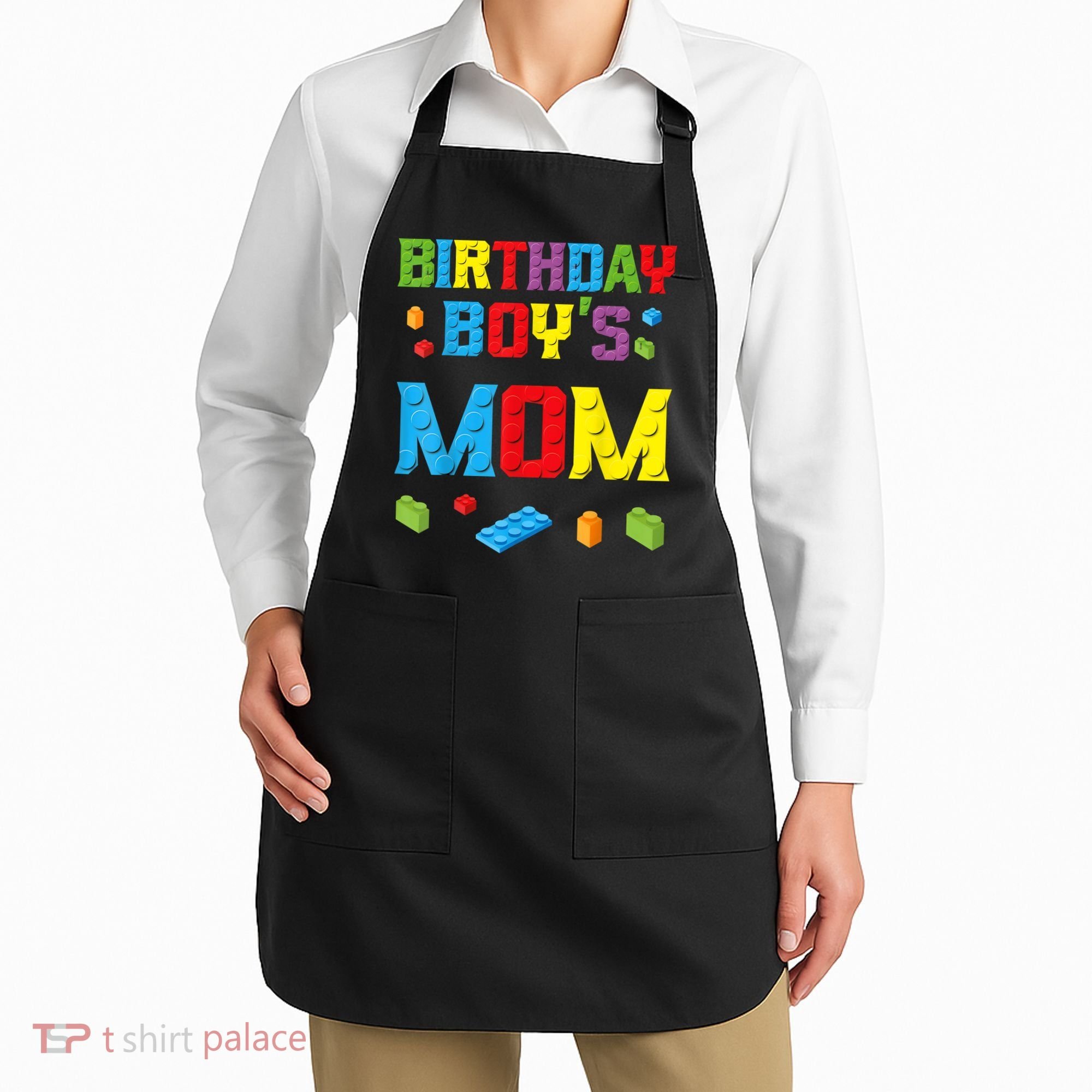 Master Builder Birthday Boy's Mom Building Bricks Blocks Apron