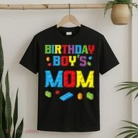 Master Builder Birthday Boy's Mom Building Bricks Blocks T-Shirt thumb 2