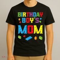 Master Builder Birthday Boy's Mom Building Bricks Blocks T-Shirt thumb 3
