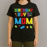 Master Builder Birthday Boy's Mom Building Bricks Blocks T-Shirt thumb 4